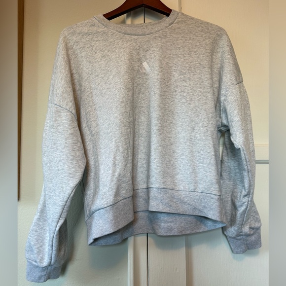 Adidas Women’s Light Gray Crewneck Sweatshirt - Picture 3 of 5